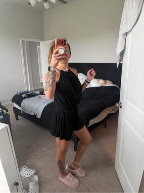 Fashion Nova Black Halter Romper